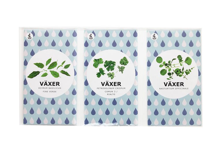VÄXER frø persille/brøndkarse/basilikum, 15.-/ 3 stk
