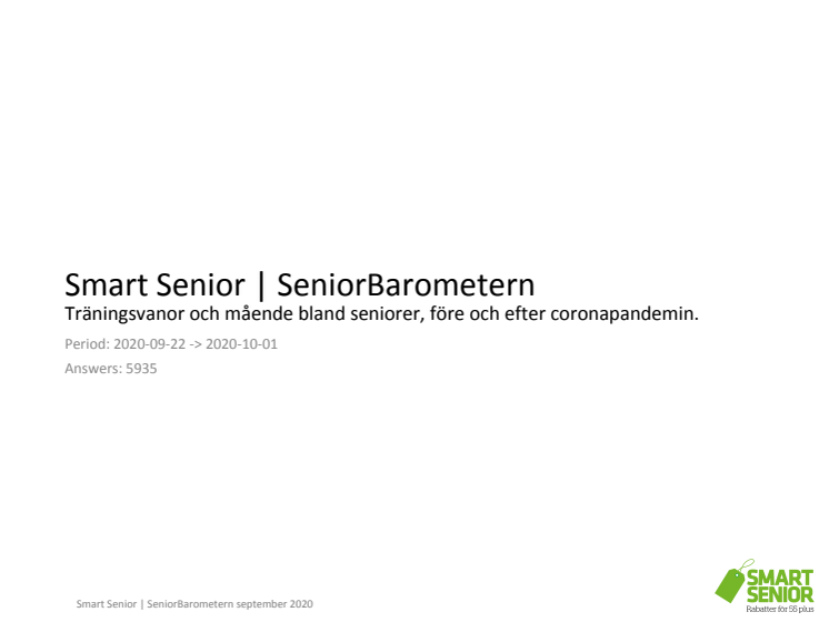 SeniorBarometern Smart Senior Träning i coronatider