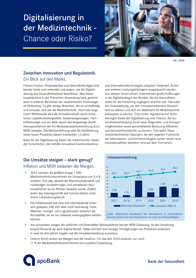 Two-Pager: Digitalisierung in der Medizintechnik