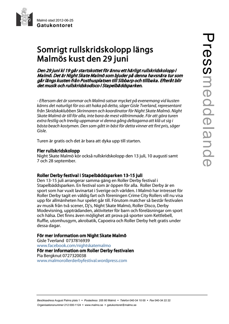 Somrigt rullskridskolopp längs Malmös kust den 29 juni