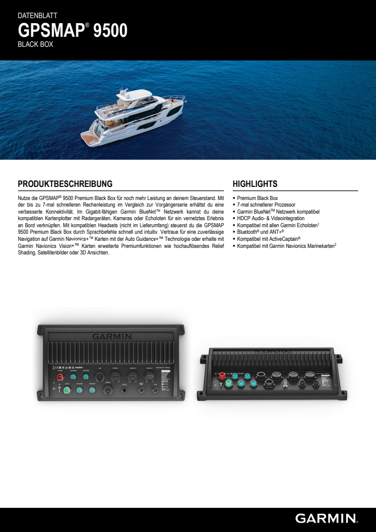 Datenblatt CH Garmin GPSMAP 9500