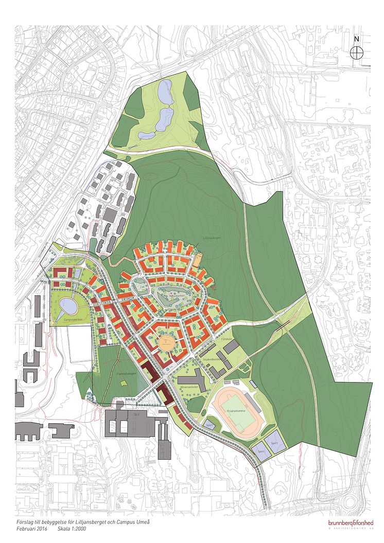 Plankarta från planprogram för Lilljansberget