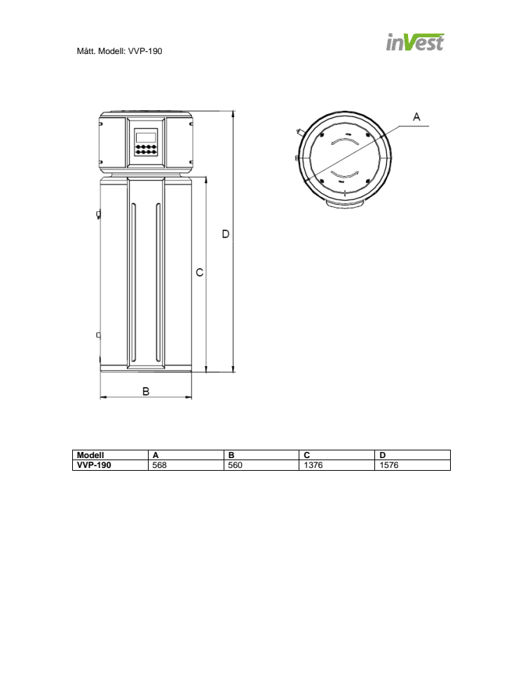 Mått - VVP-190