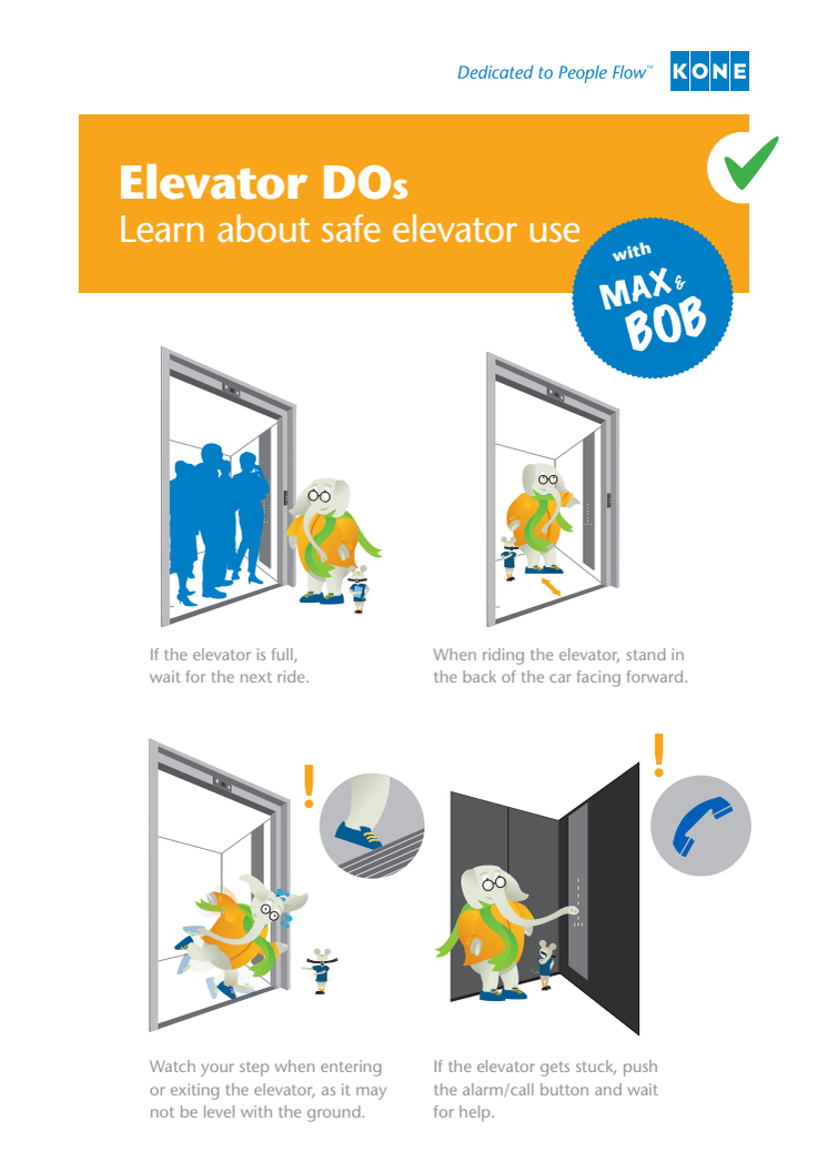 Use Elevator Safely with Tips from Max & Bob