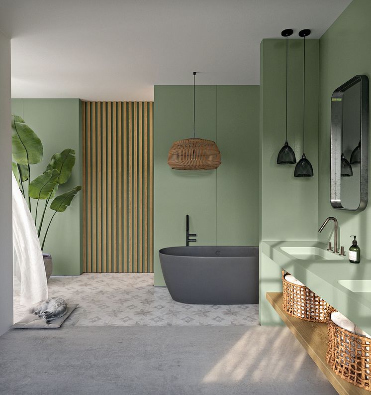 Silestone Bathroom - Posidonia Green