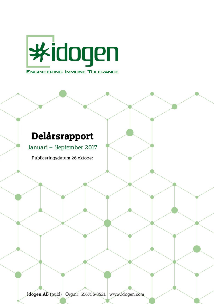 Delårsrapport Januari-September 2017