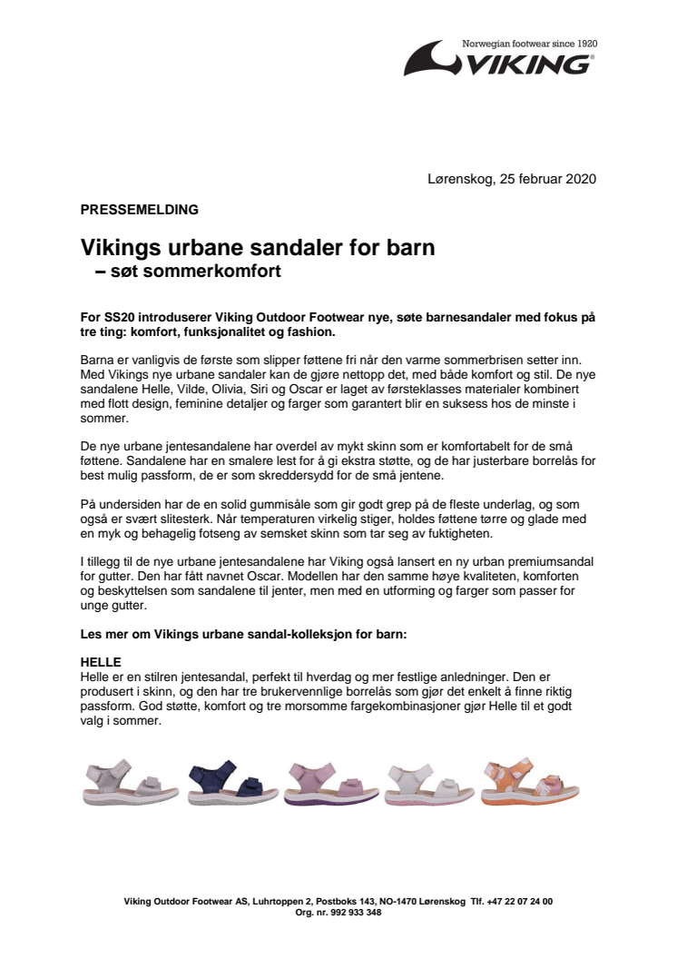 Vikings urbane sandaler for barn - søt sommerkomfort