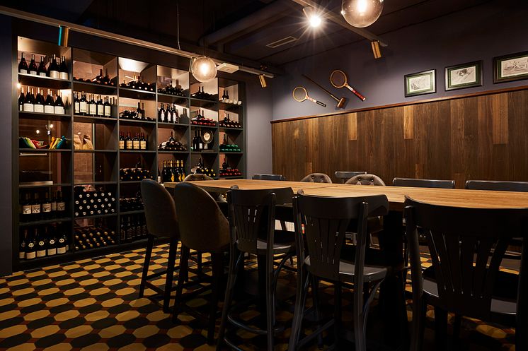 Wine bar at Spedition Hotel, Thun, Switzerland - hotel design by Stylt