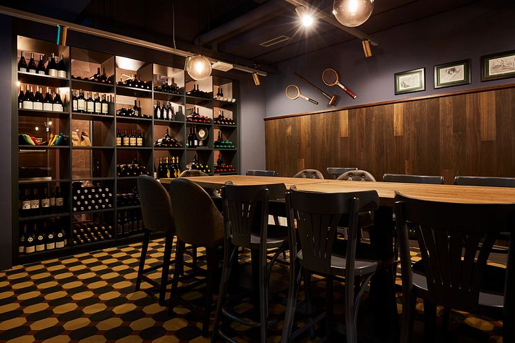 Wine bar at Spedition Hotel, Thun, Switzerland - hotel design by Stylt