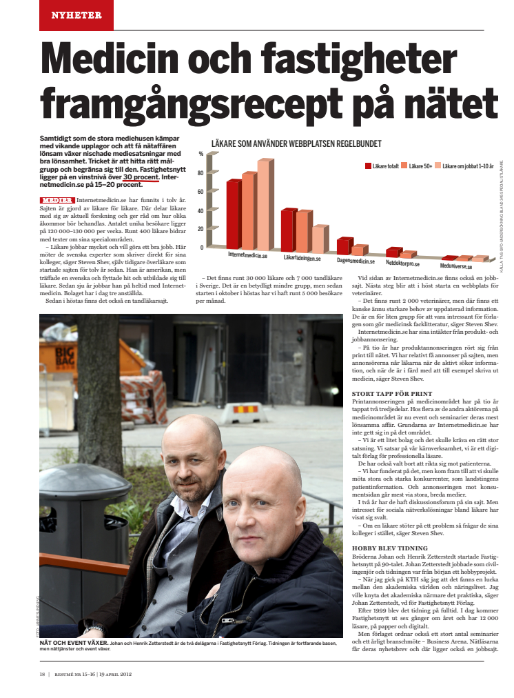 Artikel om Internetmedicin i Resumé