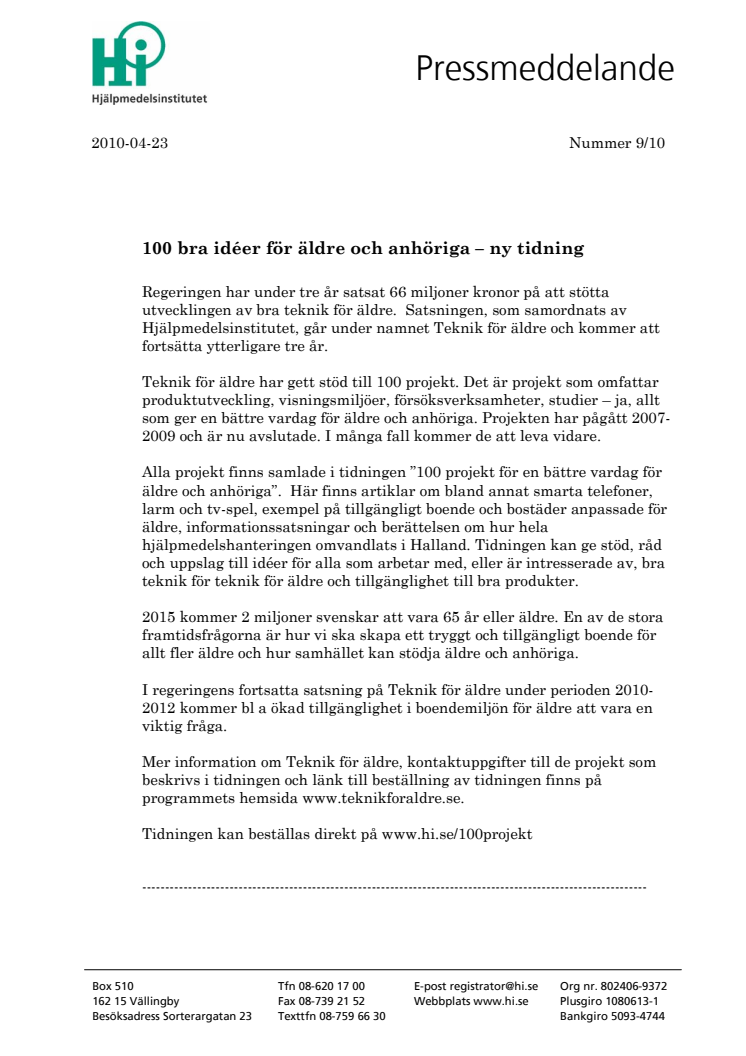 100 bra idéer för äldre och anhöriga – ny tidning