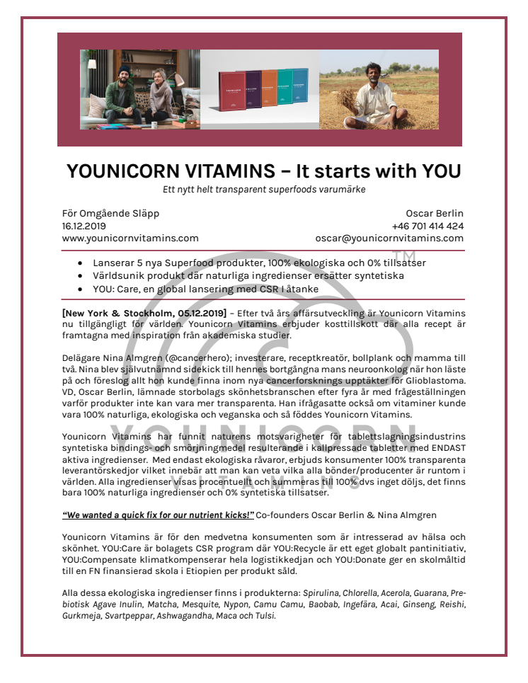 [SE] YOUNICORN VITAMINS - It starts with YOU