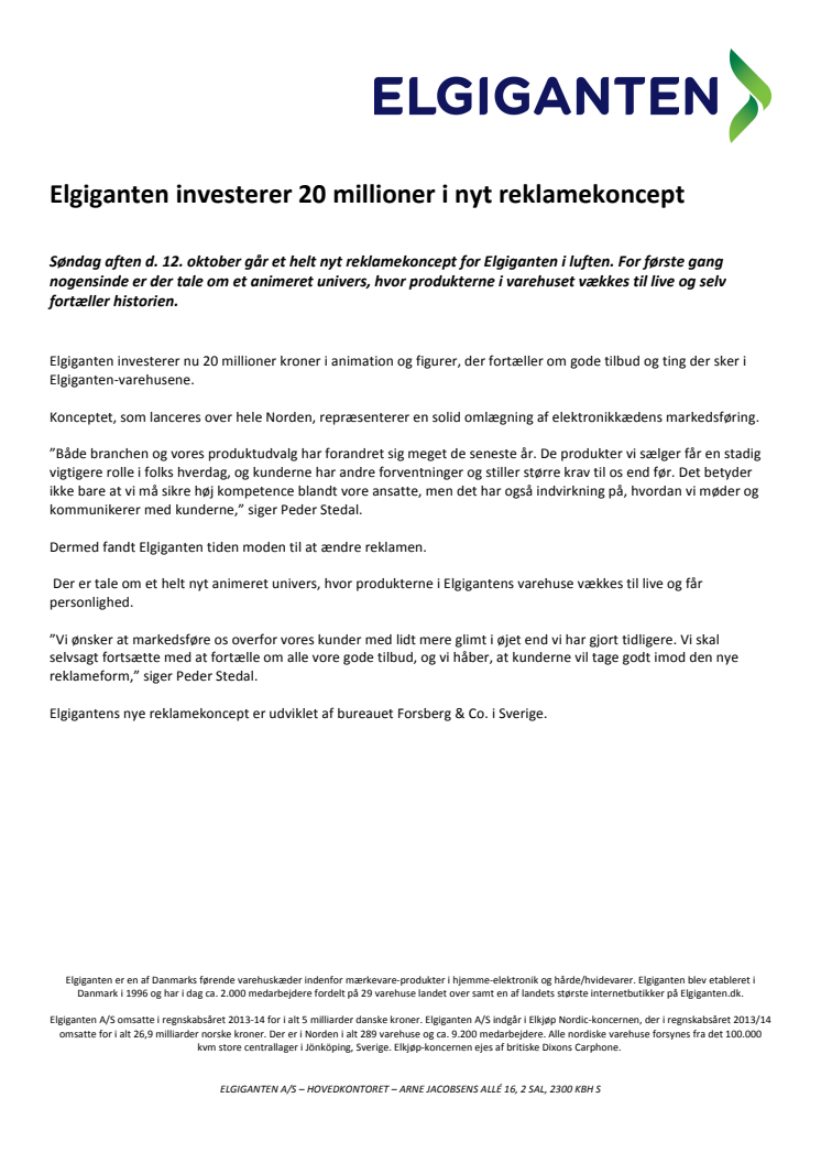 Elgiganten investerer 20 millioner i nyt reklamekoncept