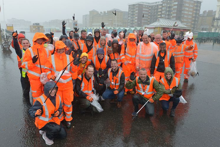 Ready for the off, at the GTR Brighton & Hove beach clean