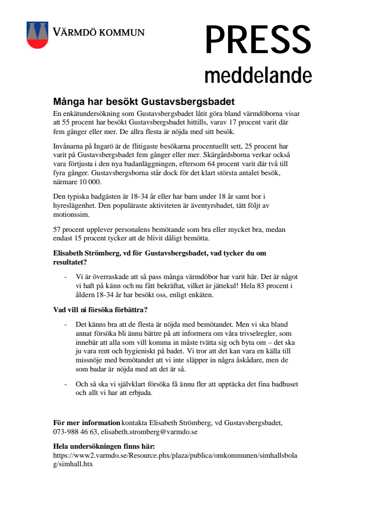 Många har besökt Gustavsbergsbadet
