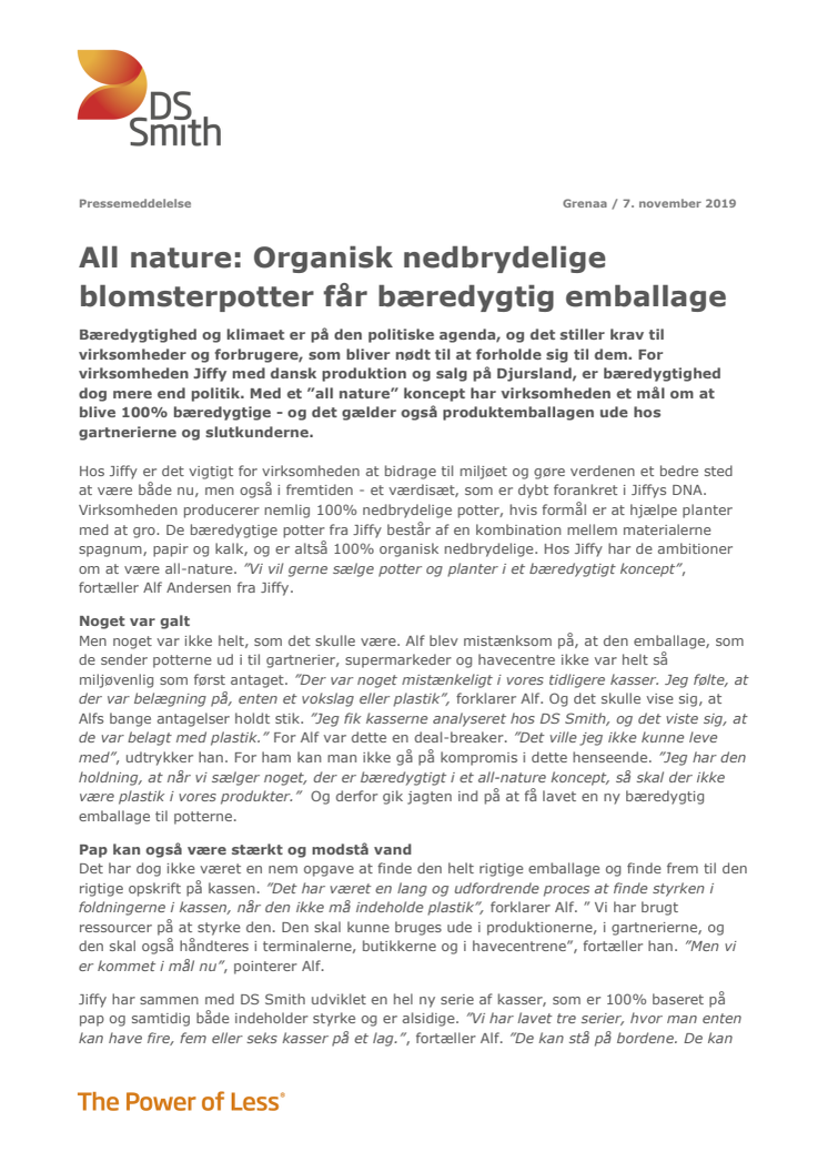 All nature: Organisk nedbrydelige blomsterpotter får bæredygtig emballage