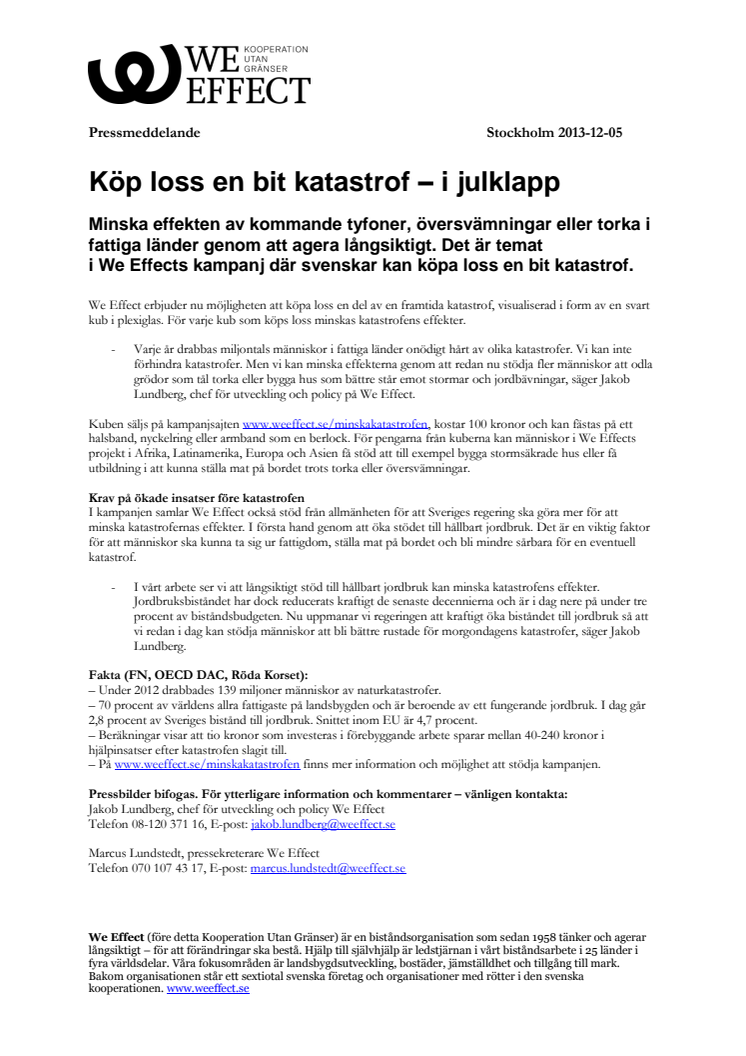 Köp loss en bit katastrof – i julklapp 