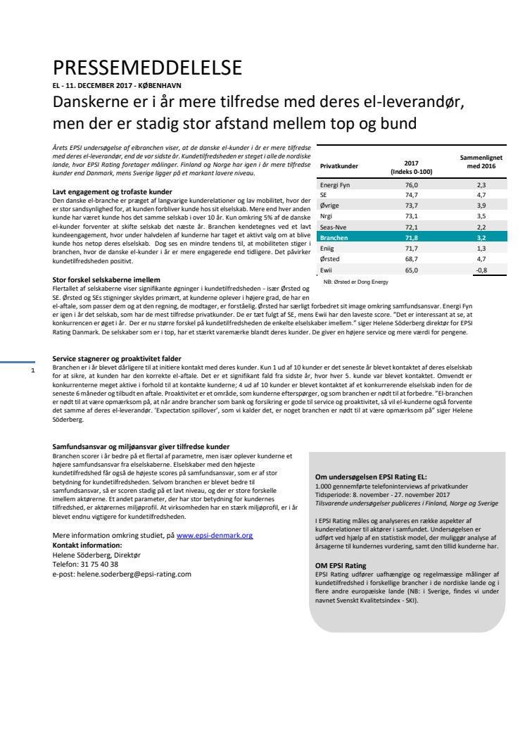 Danskerne er i år mere tilfredse med deres el-leverandør, men der er stadig stor afstand mellem top og bund