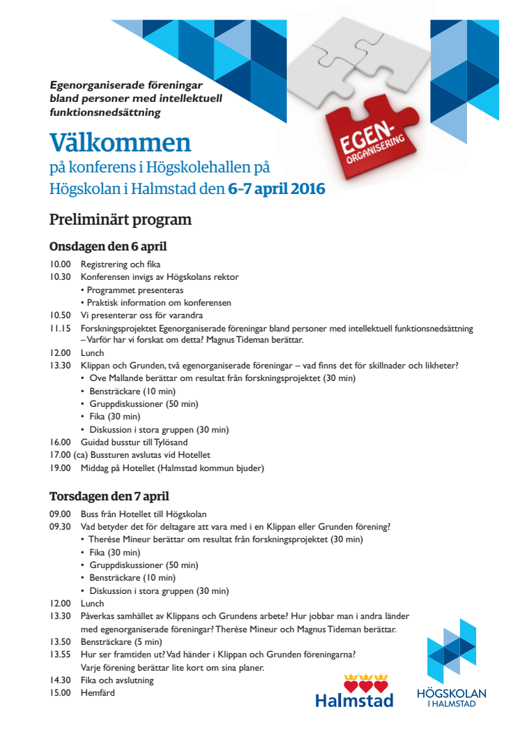 Program för konferens 7–8 april