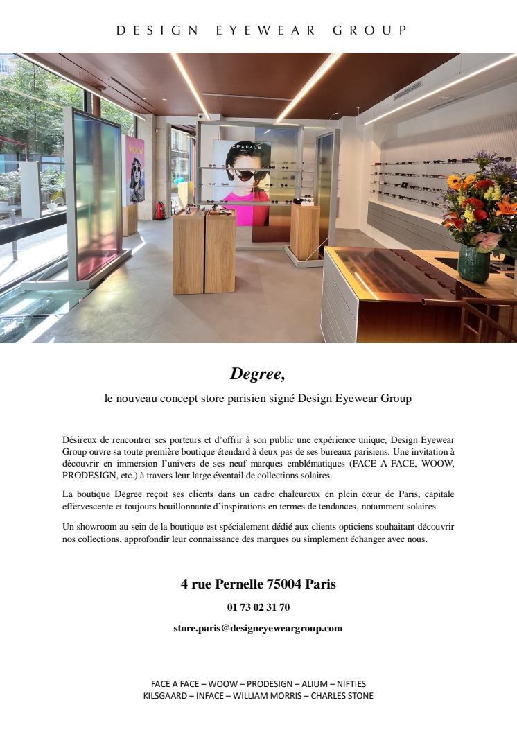 Ouverture de Degree, le nouveau concept store parisien signé Design Eyewear Group