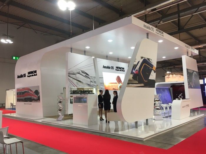 Joint Hitachi Rail Italy and Ansaldo STS stand at Expo Ferroviaria