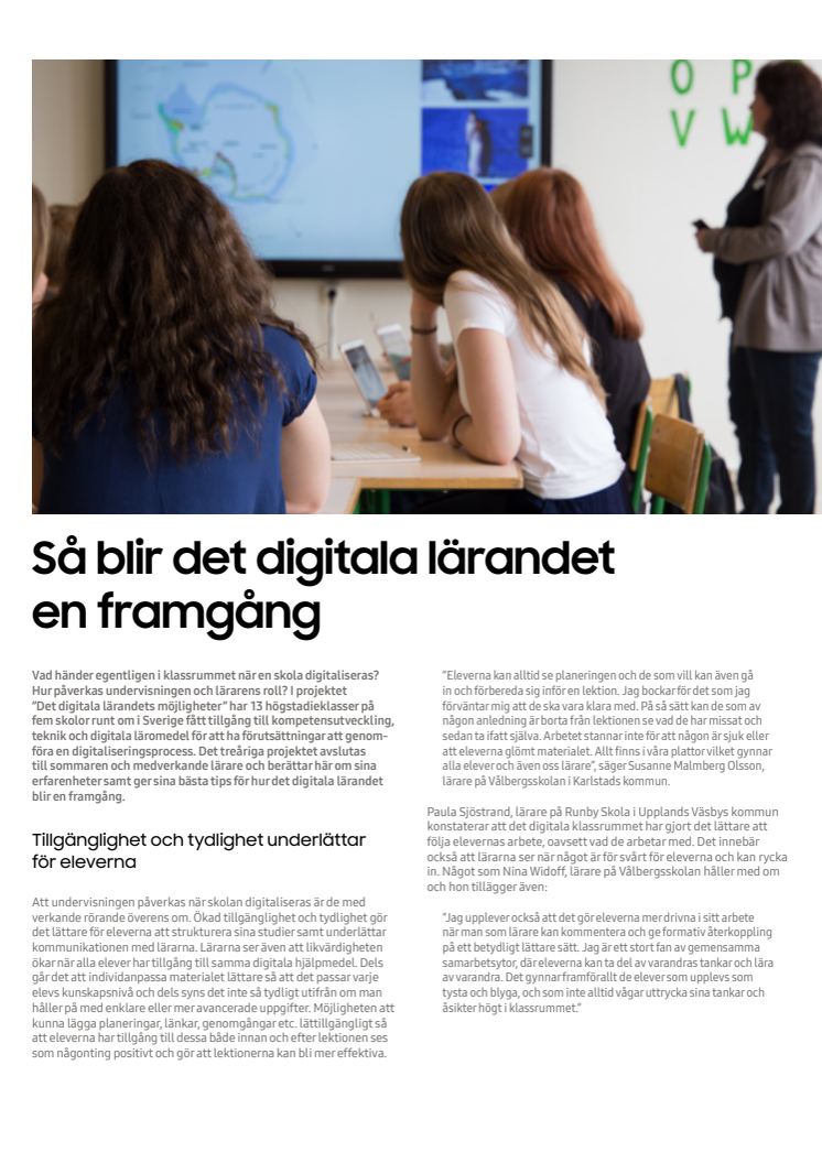 Så blir det digitala lärandet en framgång - White Paper