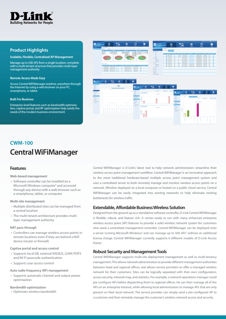 Produktinformation, D-Link Central WiFiManager,