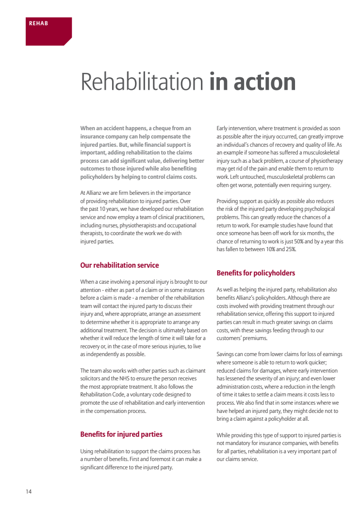 Property & Casualty Newsletter - Rehabilitation in Action Part 6