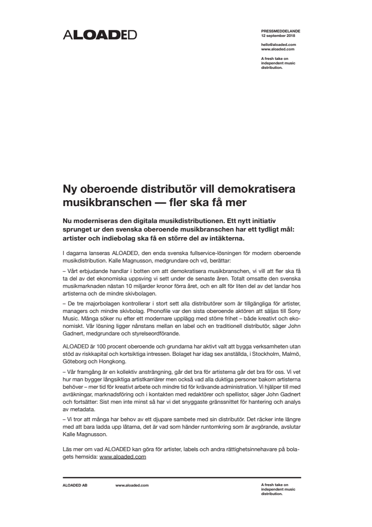 Ny oberoende distributör vill demokratisera musikbranschen — fler ska få mer