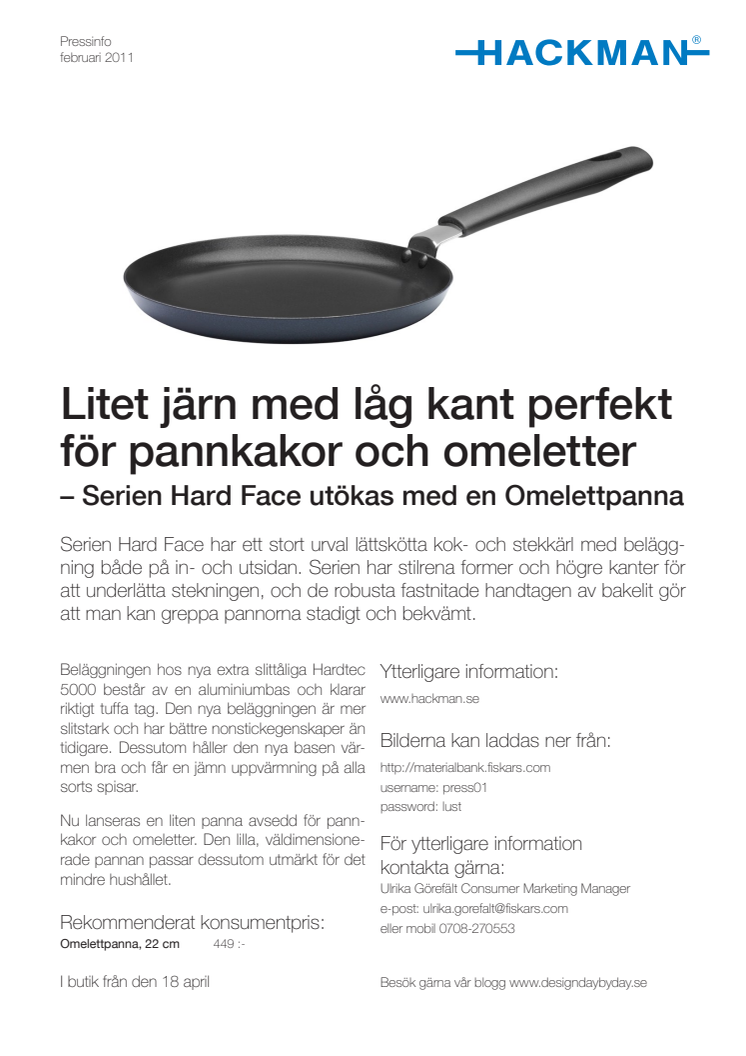 Hackman Hard Face utökar med omelettpanna
