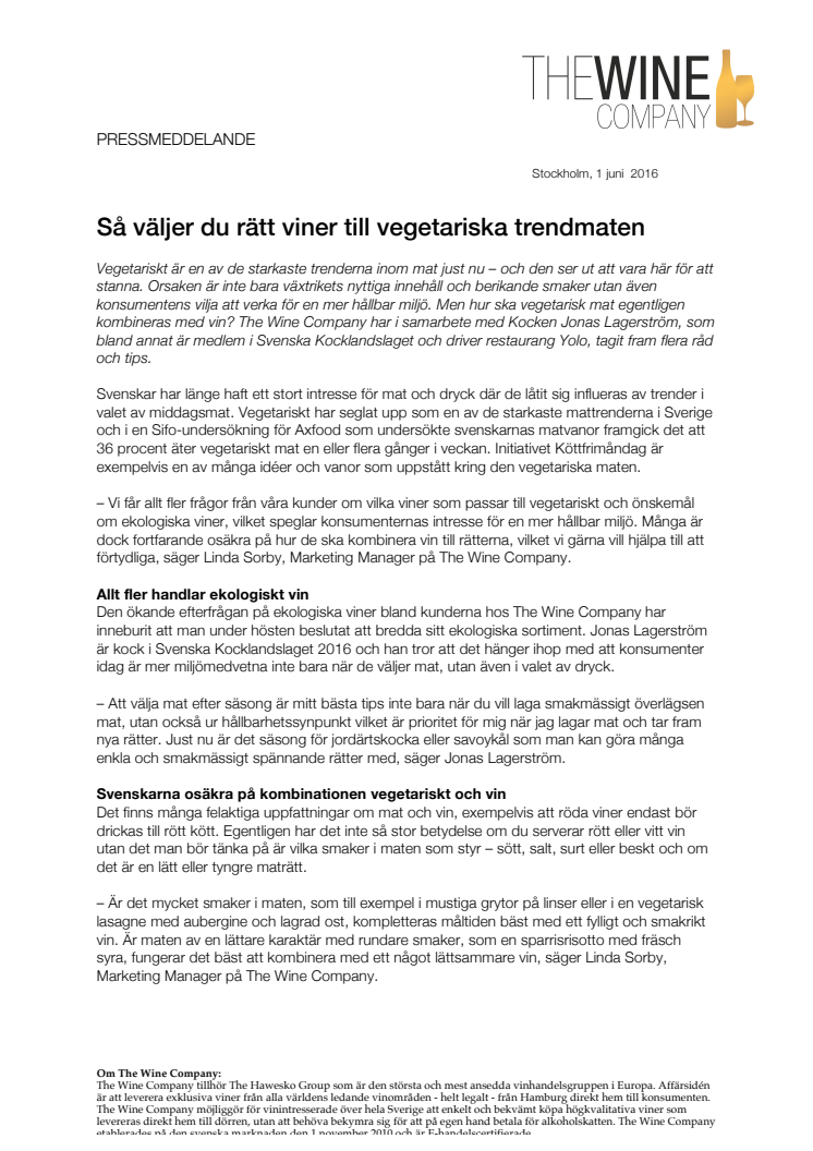 Så väljer du rätt viner till vegetariska trendmaten