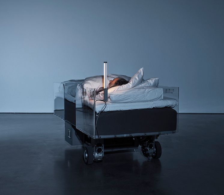 Carsten Höller, Two Roaming Beds (Grey), 2015