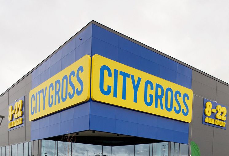City Gross Från Sverige-veckorna 2022, butiksskylt