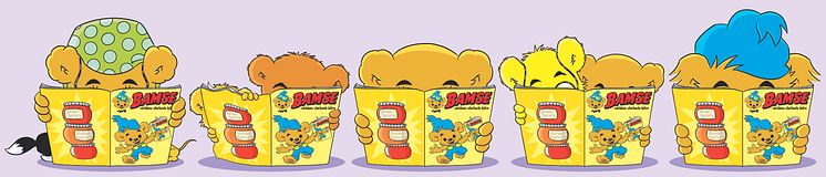 Bamsefigurer med tidning