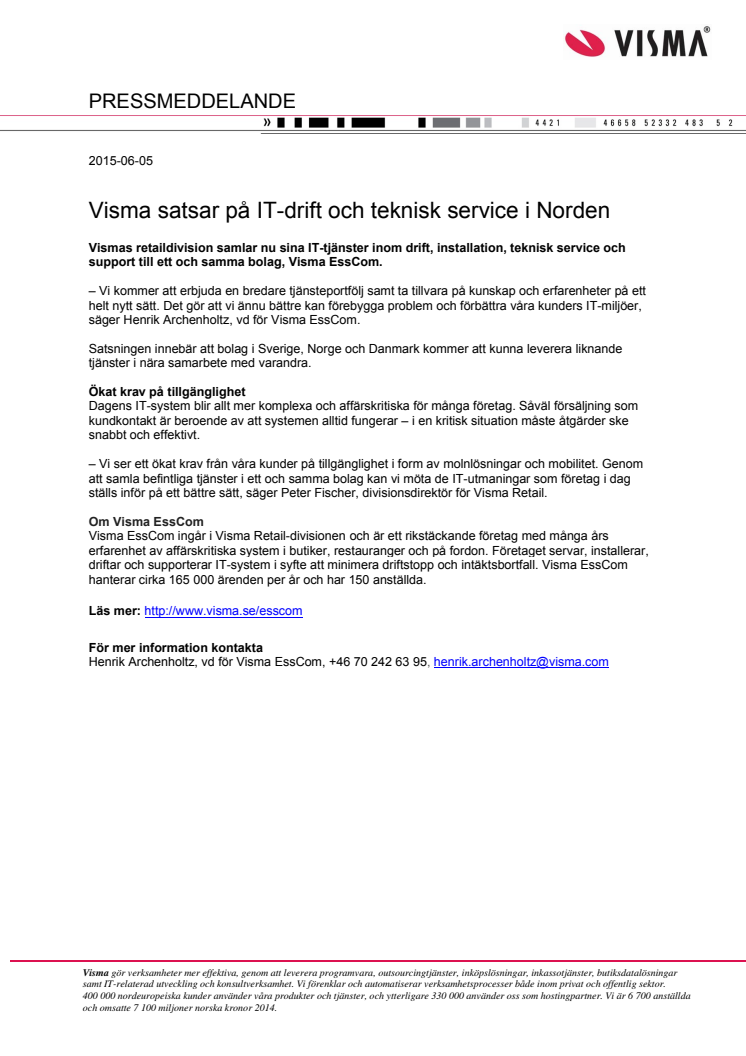 Visma satsar på IT-drift och teknisk service i Norden