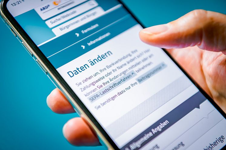 Online-Formular zum Rundfunkbeitrag: Daten ändern