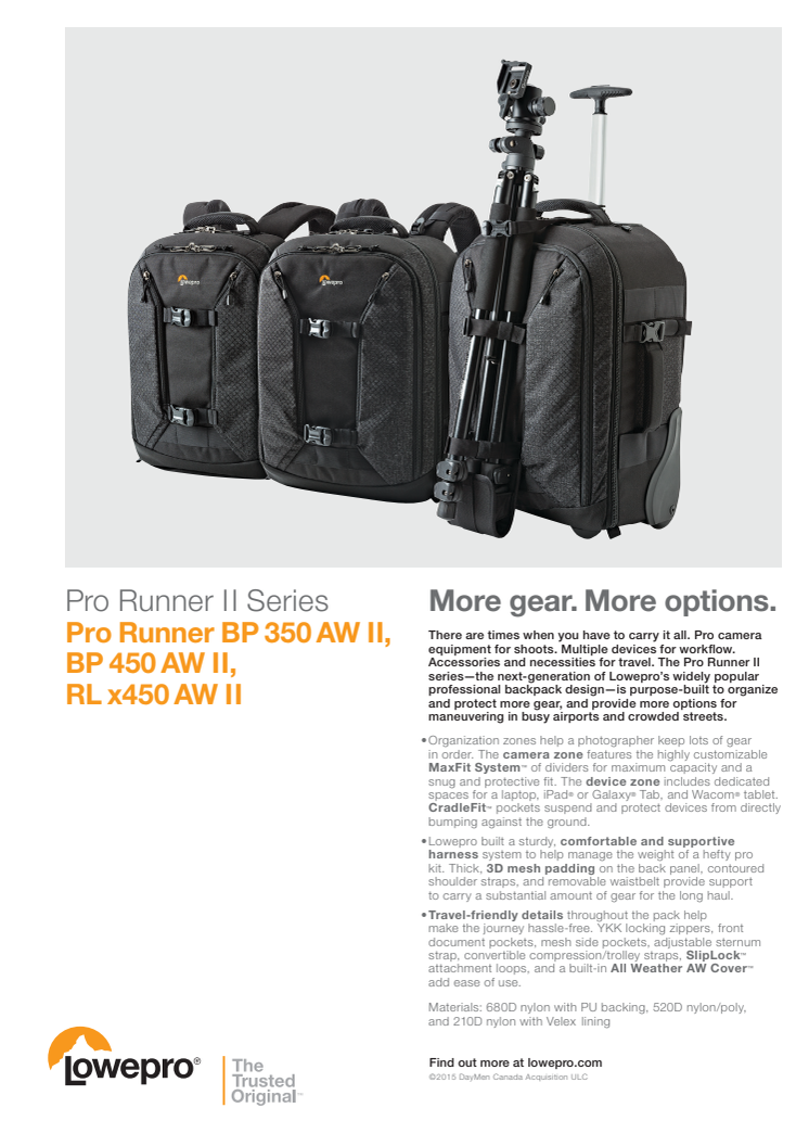 Lowepro Pro Runner Series