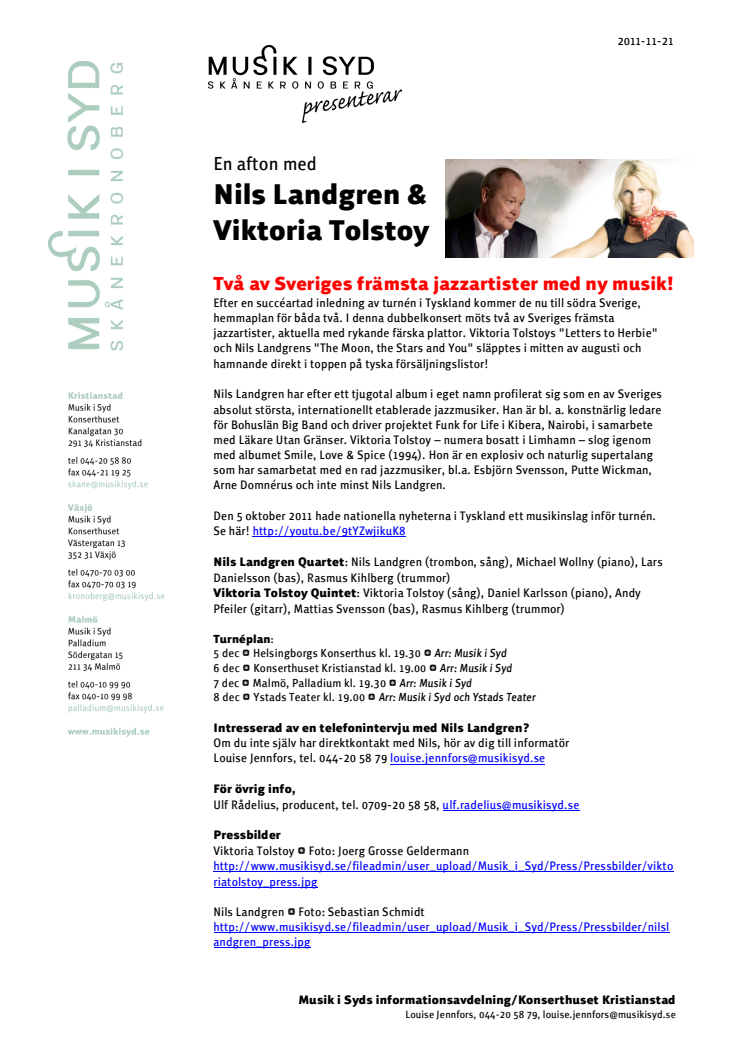 En afton med Nils Landgren & Viktoria Tolstoy