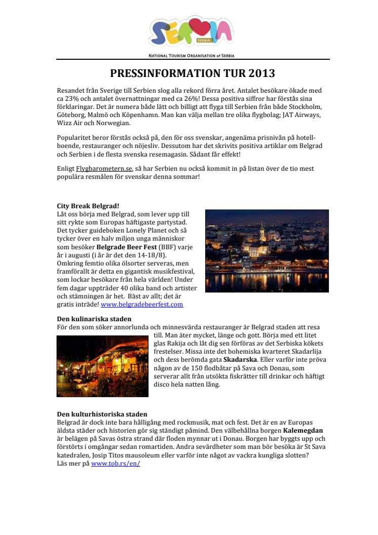 Serbien - Svenskarnas nya semesterdestination