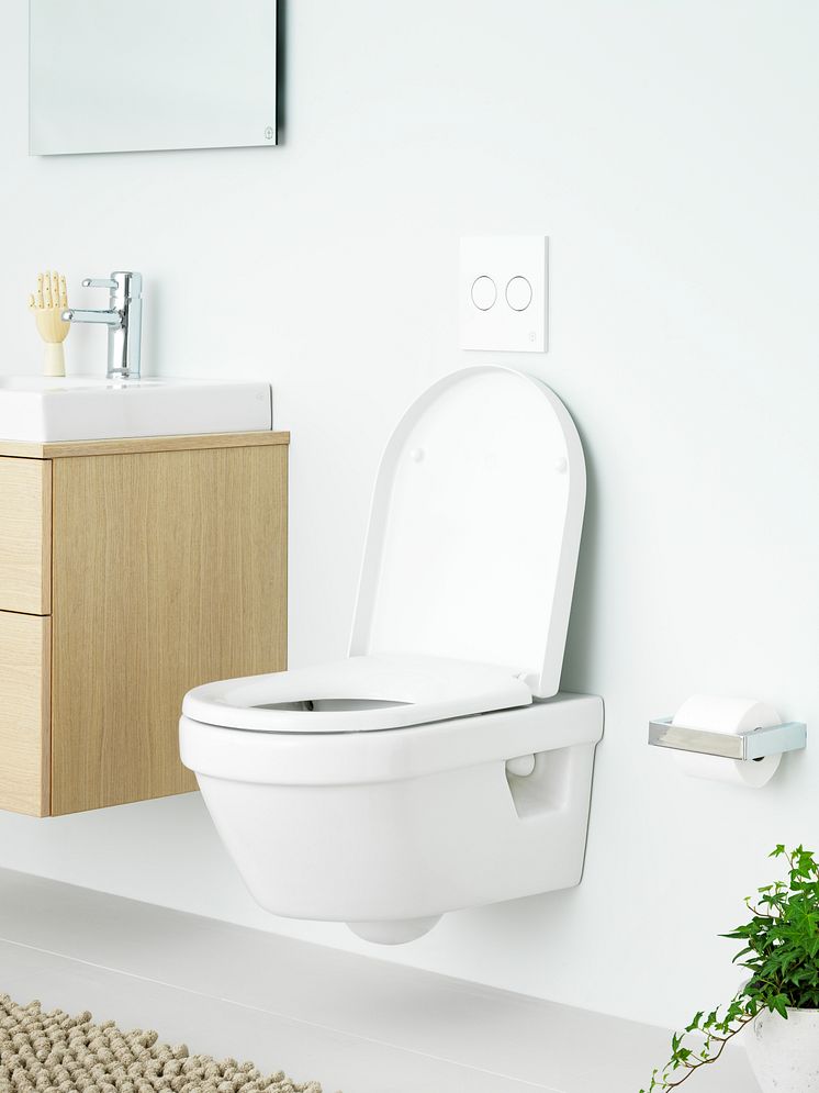Hygienic Flush - vägghängd wc med öppen spolkant, miljö
