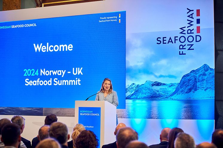 Victoria Braathen UK Director Norwegian Seafood Council welcomes delegates