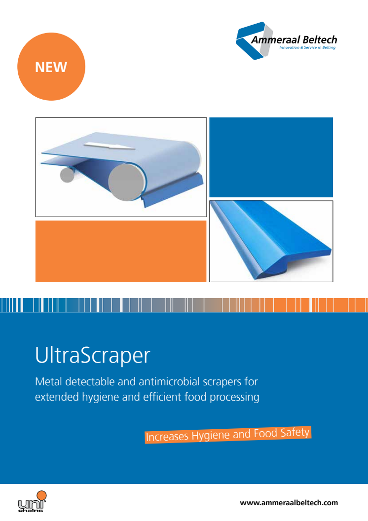 UltraScraper NY Metall detekterbar och antimikrobiell skrapa.