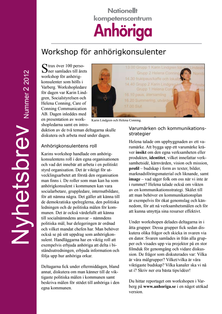 NkA:s nyhetsbrev nr 2 2012