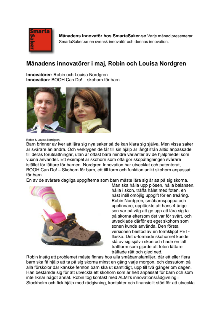 Månadens innovatörer i maj, Robin & Louisa Nordgren.