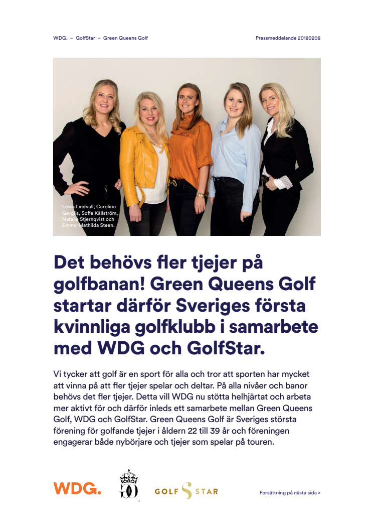 Sveriges första kvinnliga golfklubb lanseras på Swing!