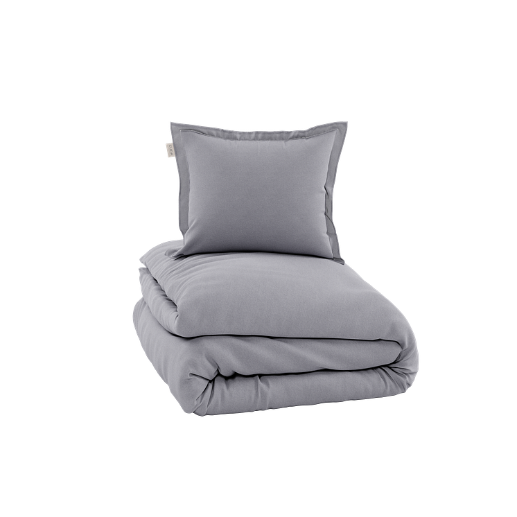 CURA Satina Duvet Cover + Pillowcase Soft Grey