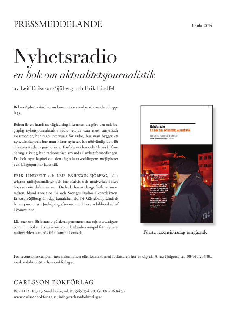 Nyhetsradio - En bok om aktualitetsjournalistik (ny uppdaterad utgåva)