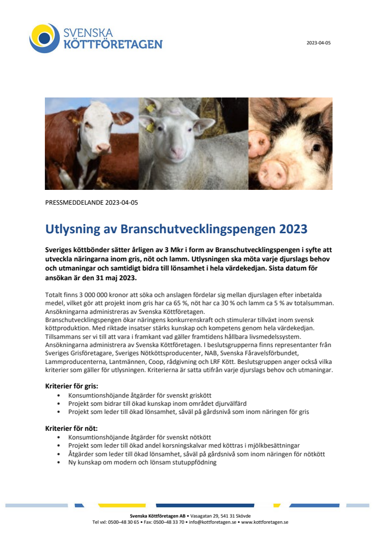 Pressmeddelande - Utlysning av Branschutvecklingspeng 2023.pdf