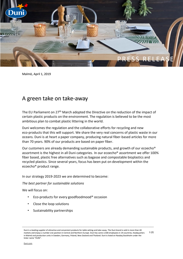 A green take on take-away