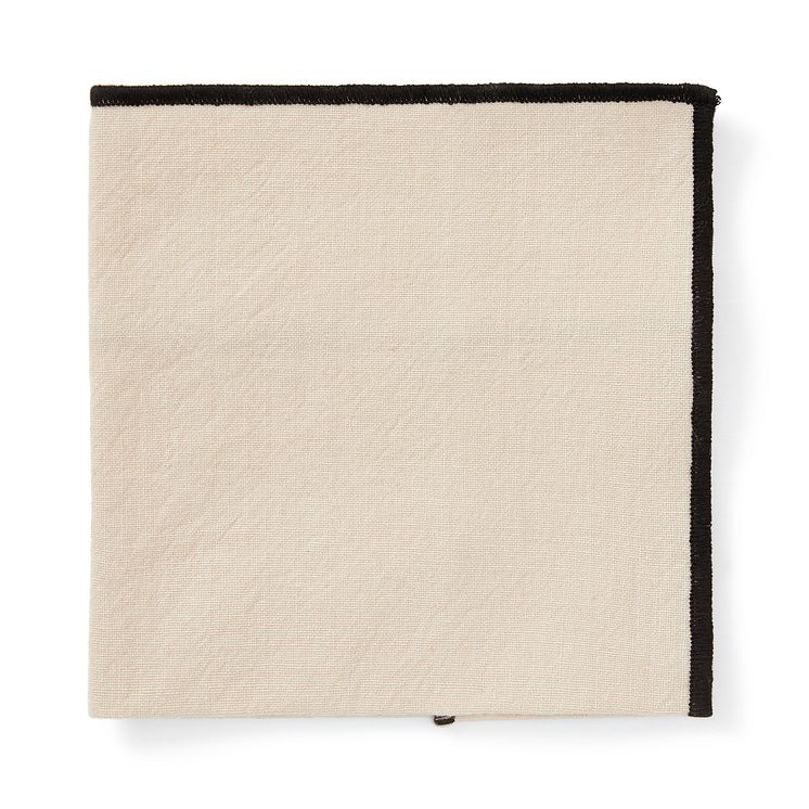 10356_Servett 40x40cm Beige Svart Kant_1